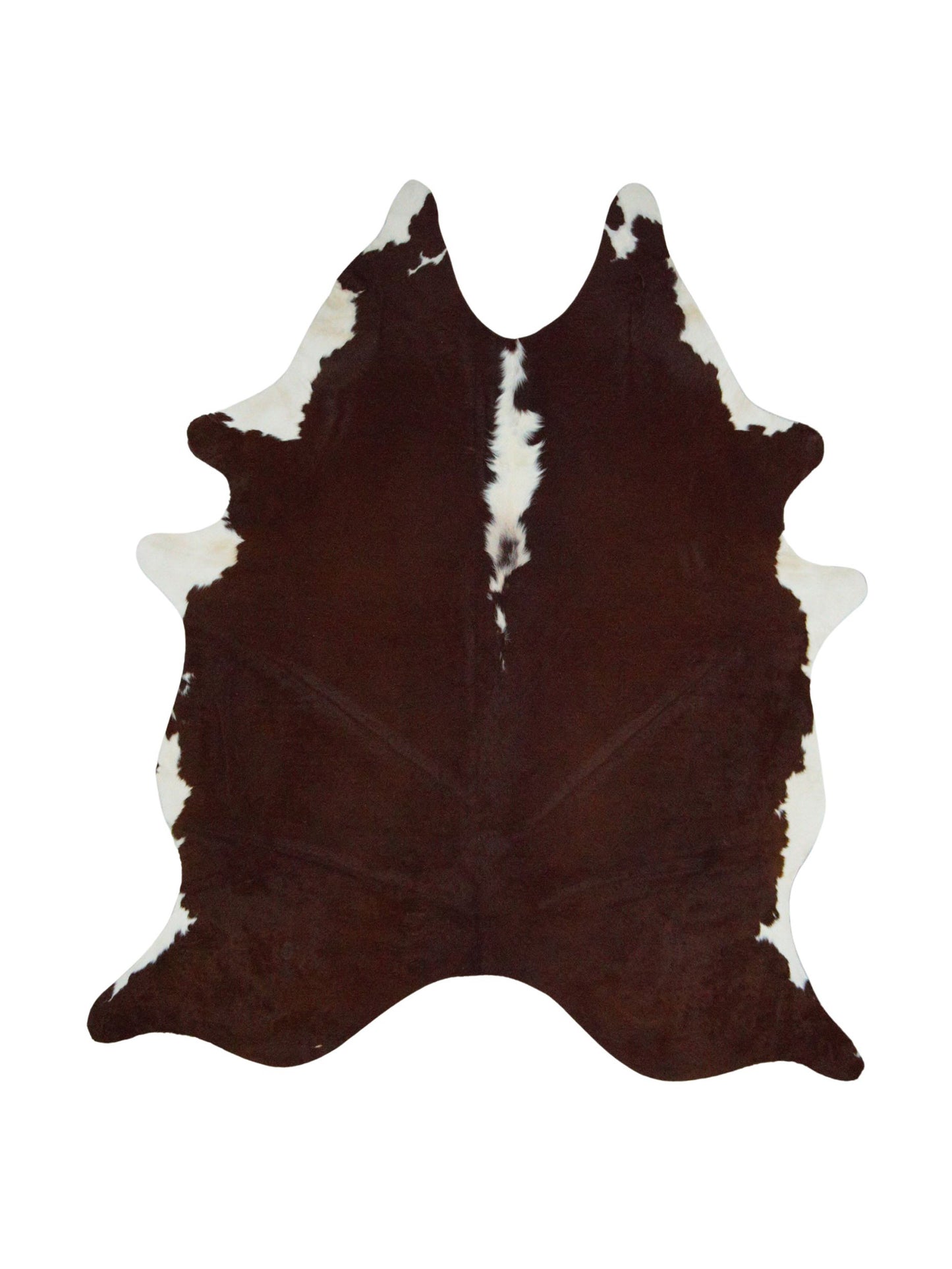 Artisan Claire  Mocha Ivory Hair on Hide Cowhide Shape Rug