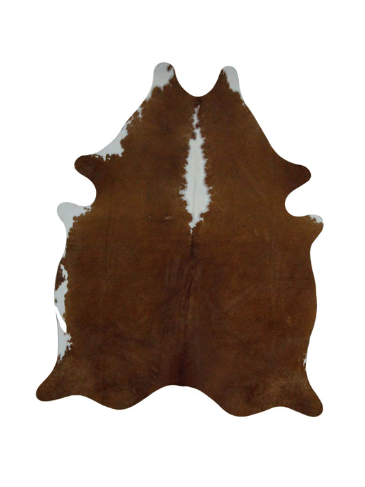 Artisan Claire  Mocha Ivory Hair on Hide Cowhide Shape Rug