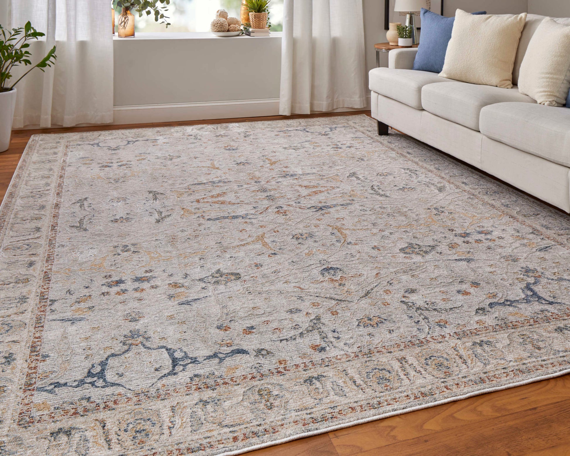 Feizy Pasha 39M4F Ivory Multi Transitional/Bohemian & Eclect Machinemade Rug - Rugs - Feizy - Atlanta Designer Rugs