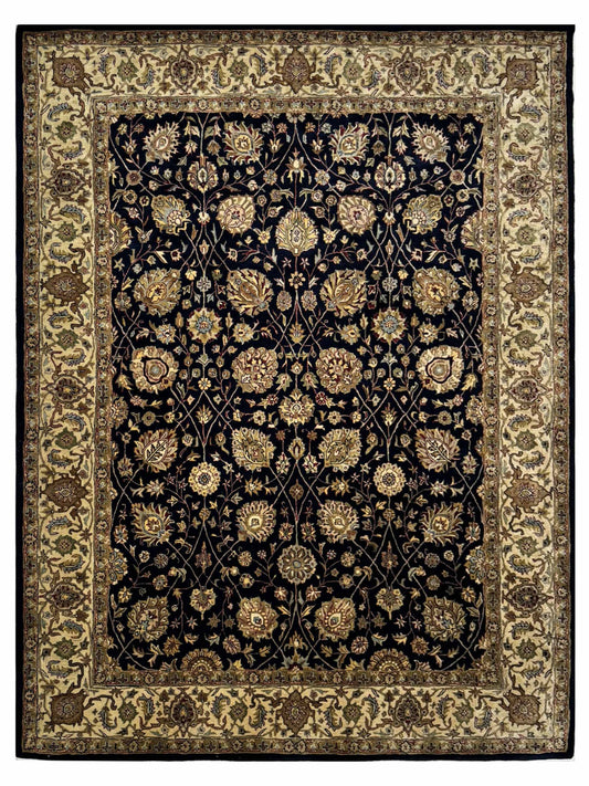 Artisan Zorina Navy Ivory Traditional Tufted Rug - Rugs - Artisan - Atlanta Designer Rugs