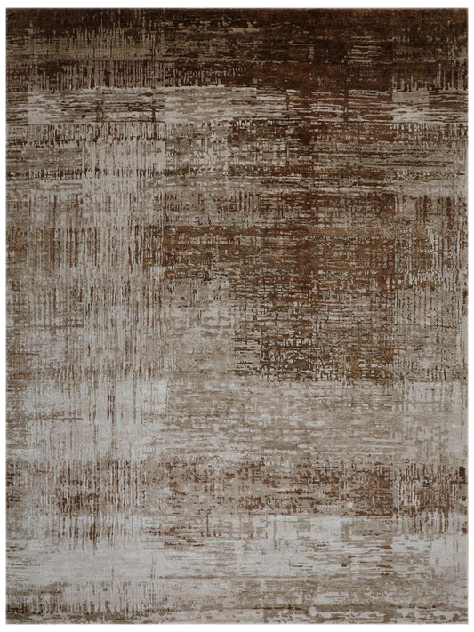 Artisan Mary  Beige Rust Contemporary Knotted Rug