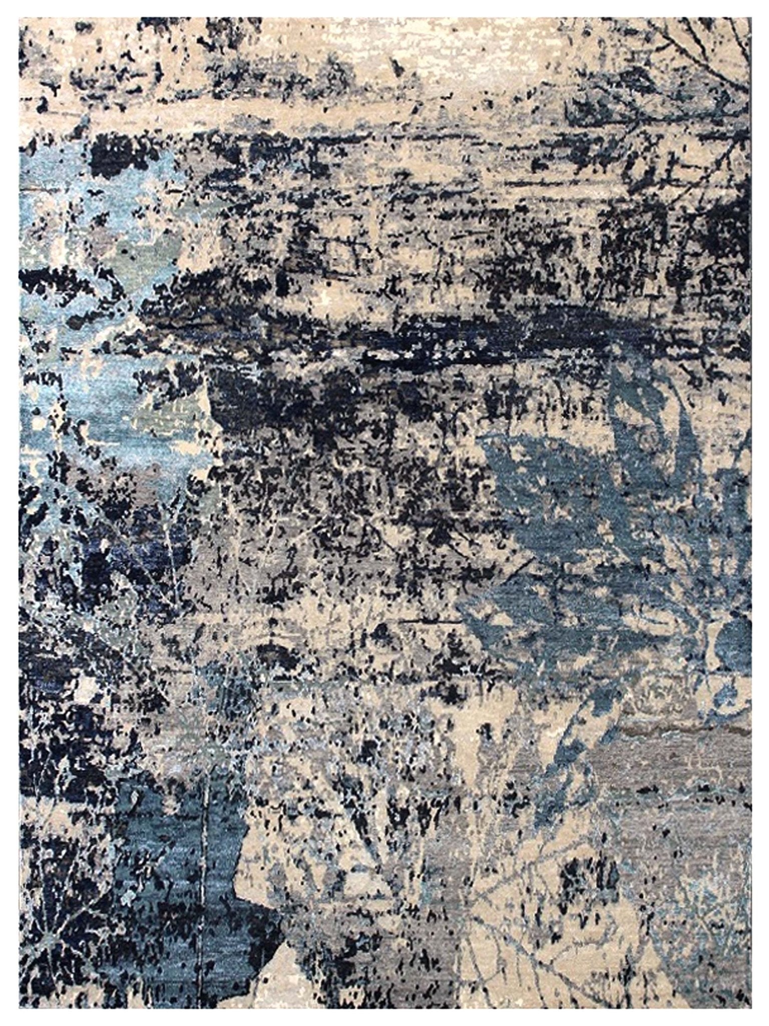 Artisan Toni Silver Blue Transitional Knotted Rug - Rugs - Artisan - Atlanta Designer Rugs