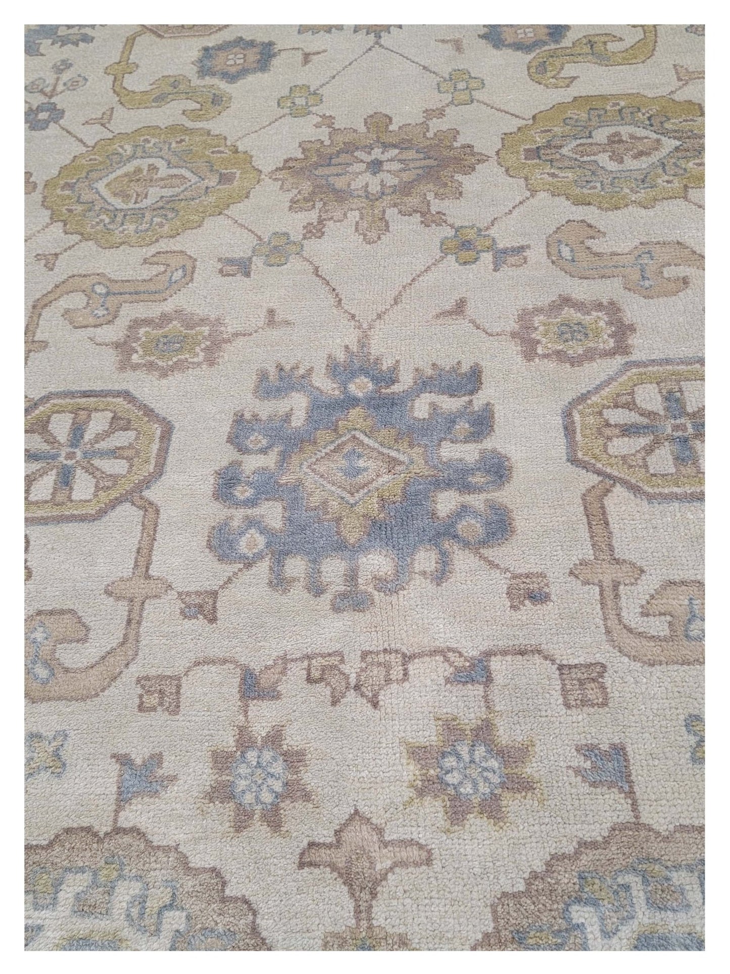 Artisan Uma Beige Md.Blue Traditional Knotted Rug - Rugs - Artisan - Atlanta Designer Rugs