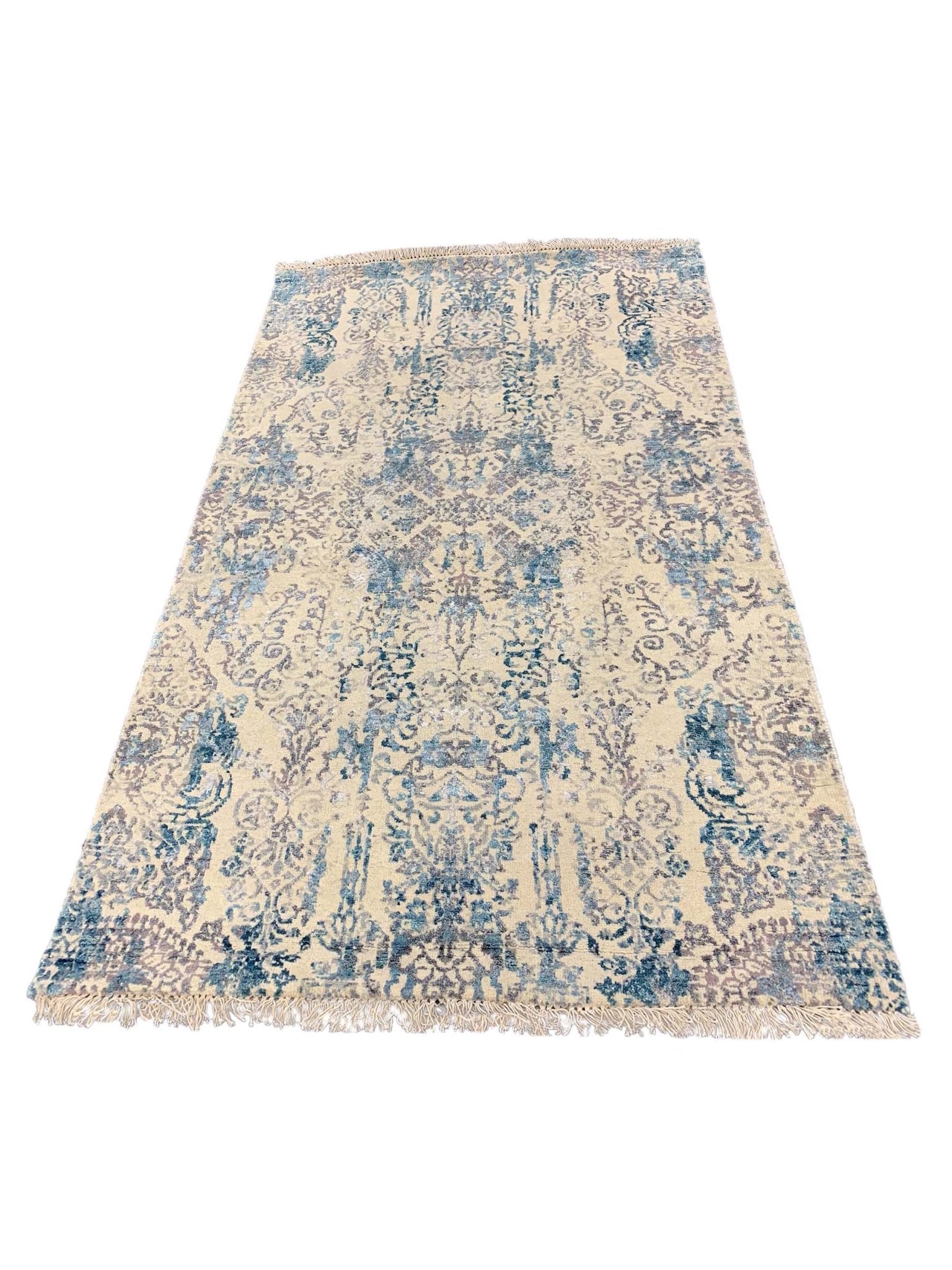 Artisan Dakota White Turquoise Transitional Knotted Rug - Rugs - Artisan - Atlanta Designer Rugs