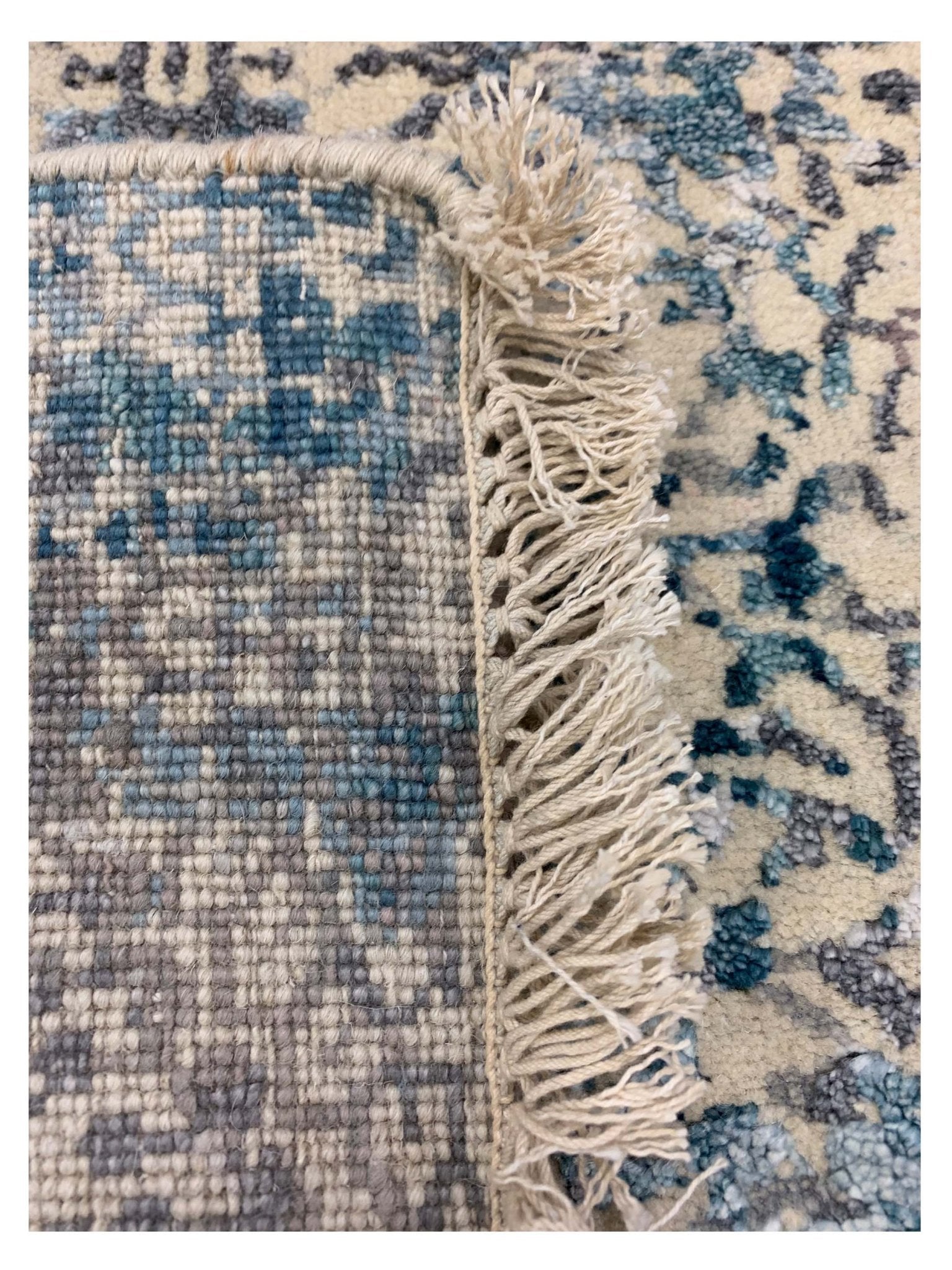 Artisan Dakota White Turquoise Transitional Knotted Rug - Rugs - Artisan - Atlanta Designer Rugs