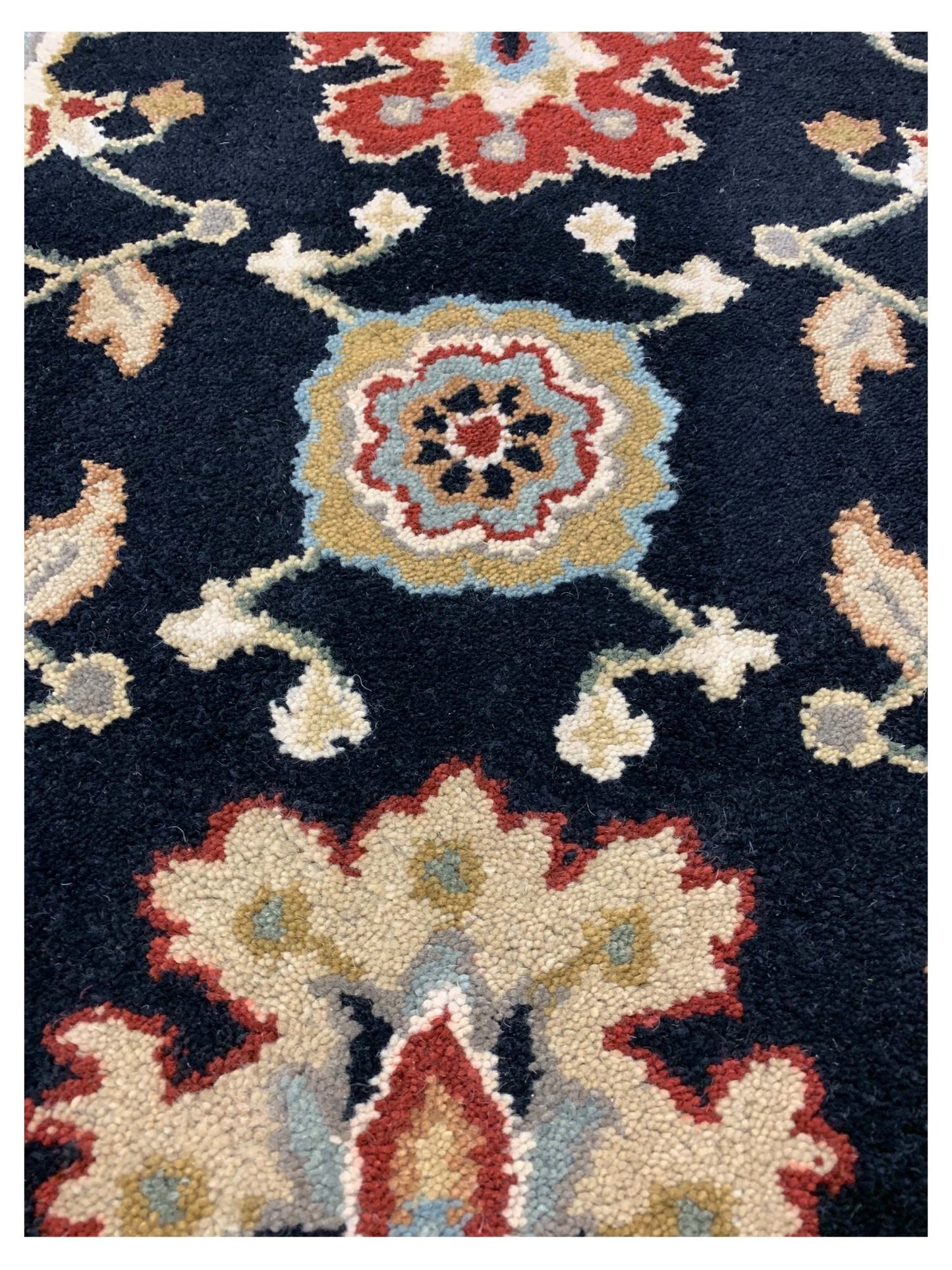 Artisan Paula Black Beige Traditional Tufted Rug - Rugs - Artisan - Atlanta Designer Rugs