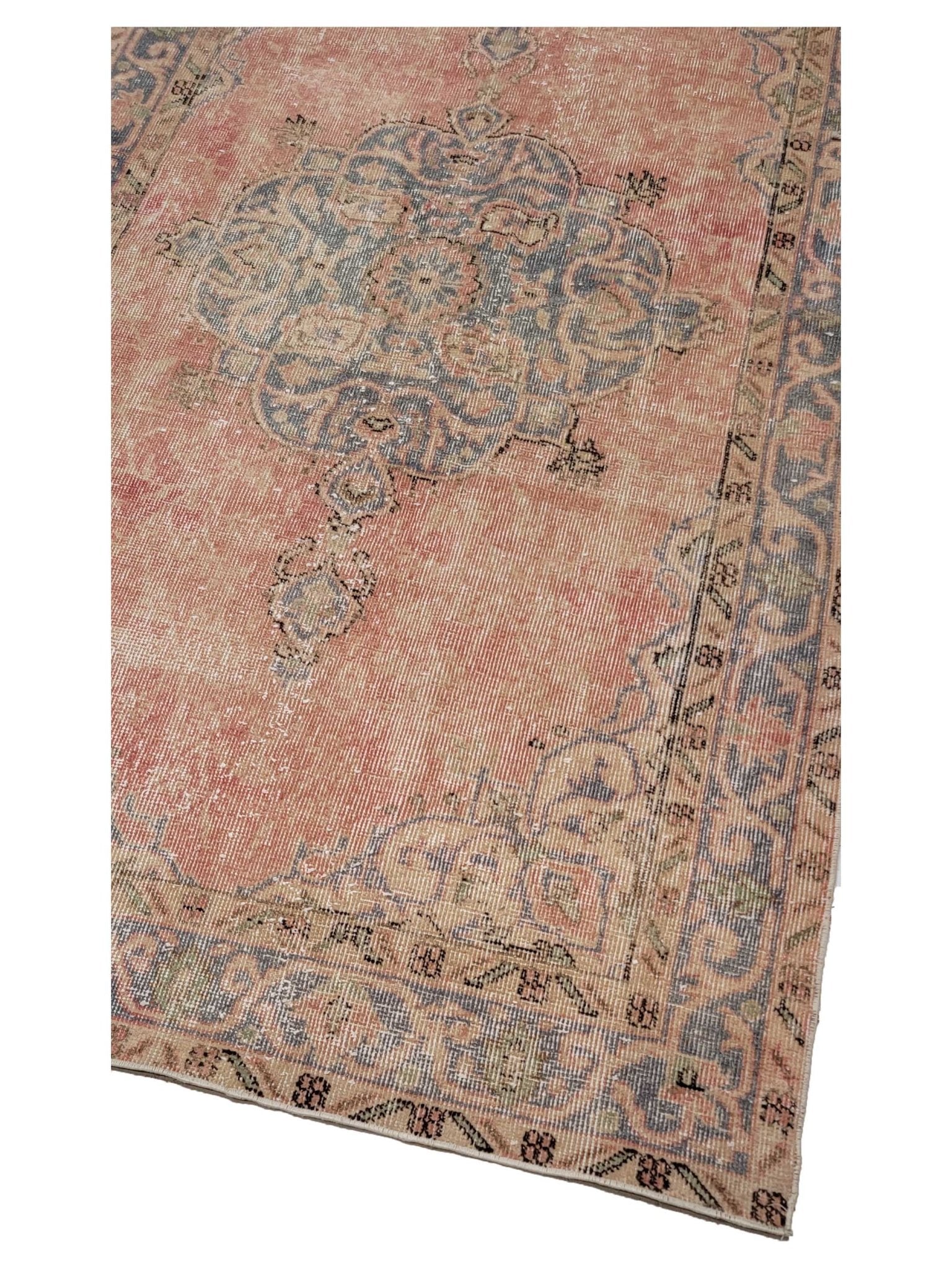 Artisan Angelina Dk.Rose Blue Vintage Knotted Rug - Rugs - Artisan - Atlanta Designer Rugs