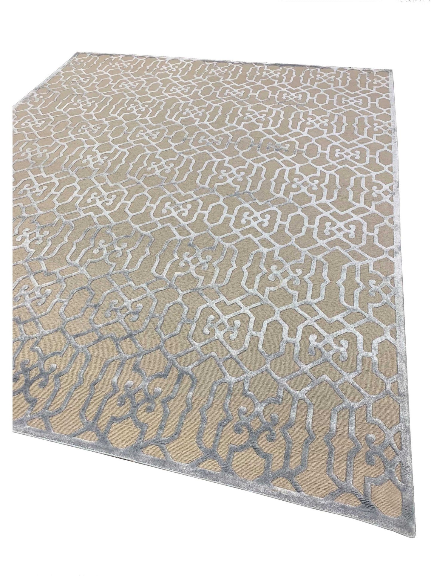 Artisan Franka Ivory Aqua Transitional Knotted Rug - Rugs - Artisan - Atlanta Designer Rugs