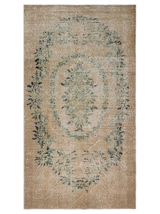 Artisan Angelina Beige Green Vintage Knotted Rug - Rugs - Artisan - Atlanta Designer Rugs