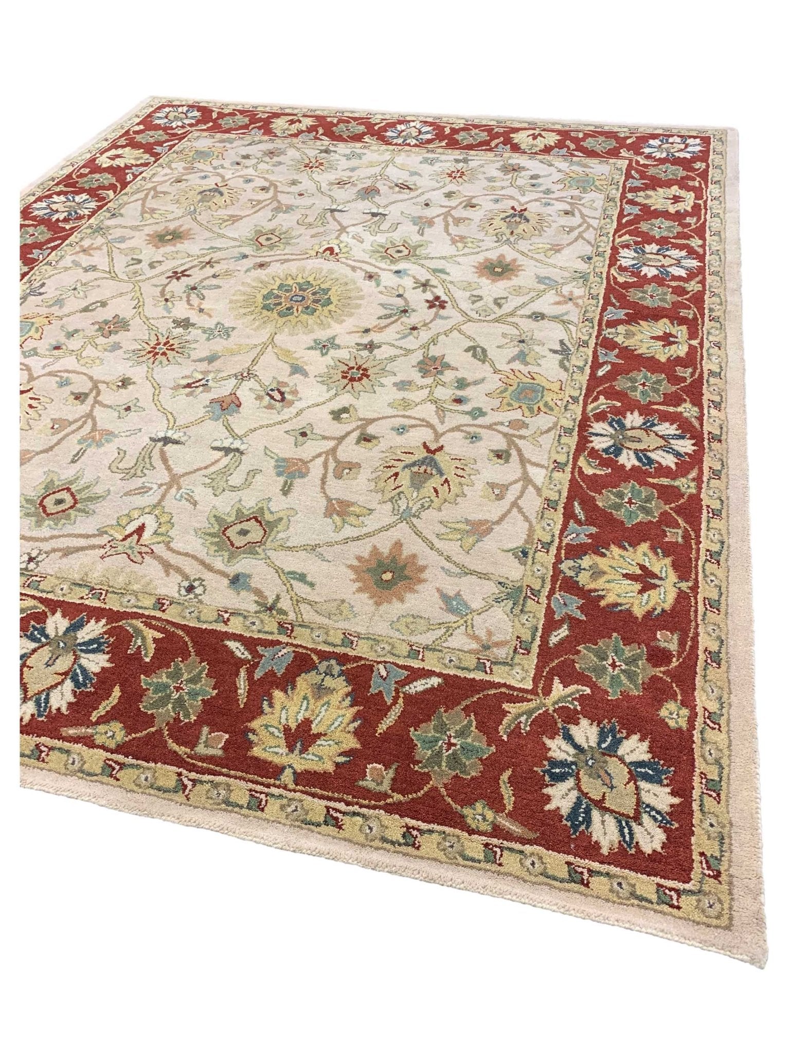 Artisan Paula Beige Red Traditional Tufted Rug - Rugs - Artisan - Atlanta Designer Rugs