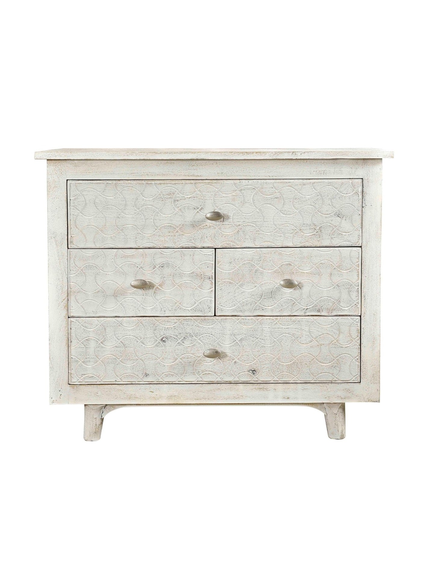 Eclectic Home Nightstand Kelsey White 4 - Drawer - Furnitures - Eclectic Home - Atlanta Designer Rugs