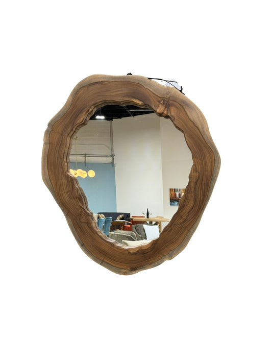 Eclectic Home Accent Teak Abstract Mirror 2951 Wood  Decor Furniture