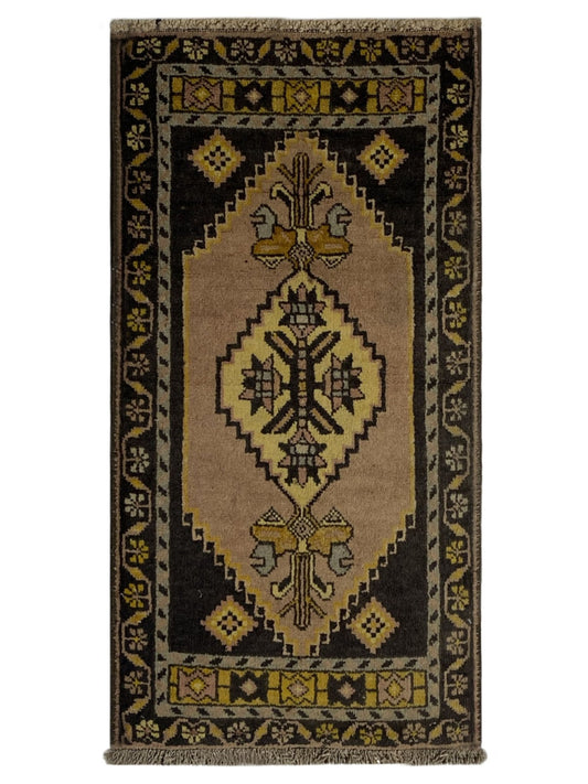 Artisan Angelina Camel Black Vintage Knotted Rug - Rugs - Artisan - Atlanta Designer Rugs