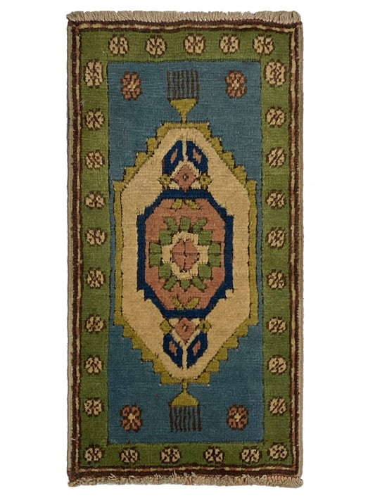 Artisan Angelina Teal Blue Vintage Knotted Rug - Rugs - Artisan - Atlanta Designer Rugs