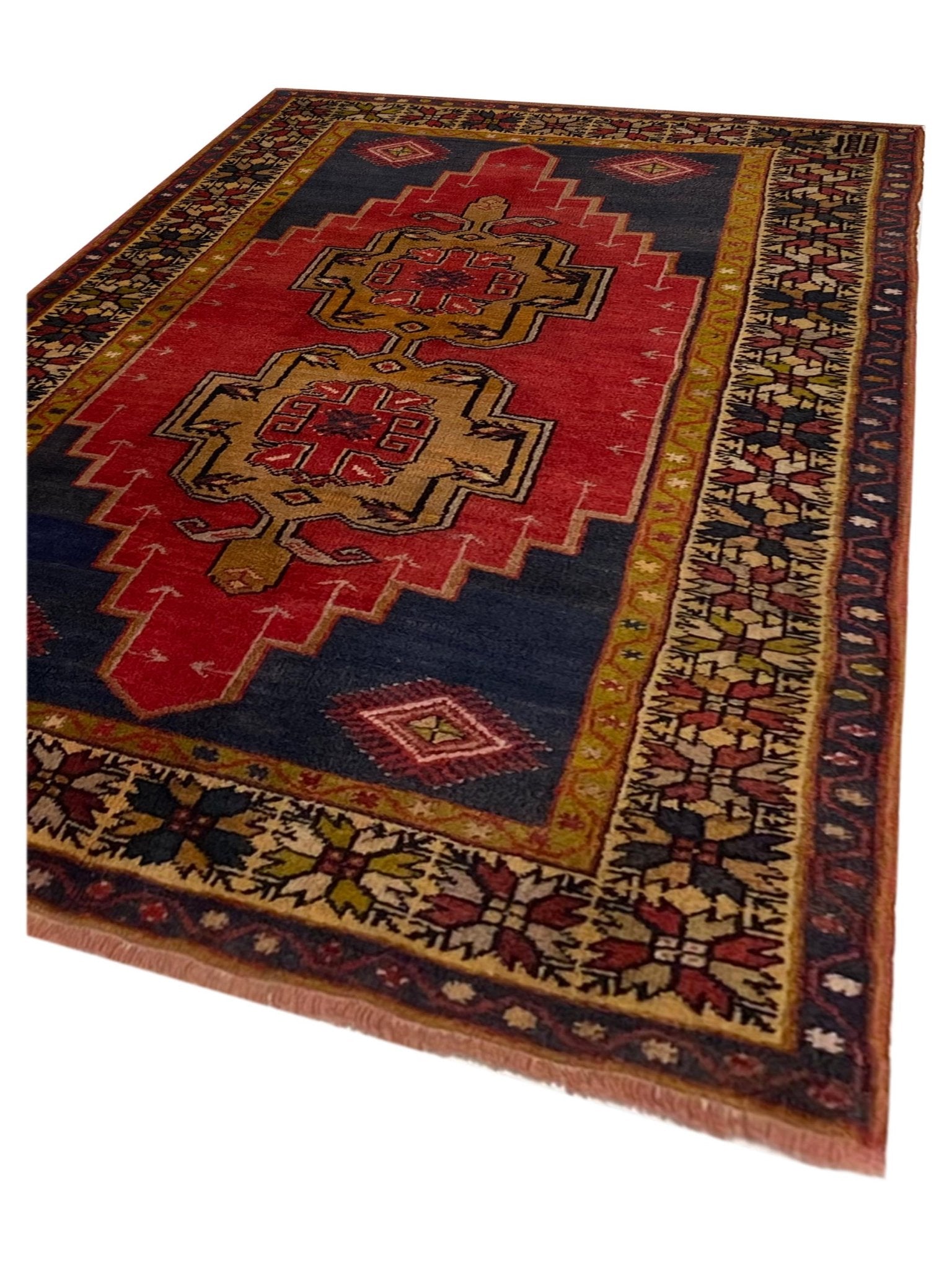 Artisan Angelina Red Beige Vintage Knotted Rug - Rugs - Artisan - Atlanta Designer Rugs