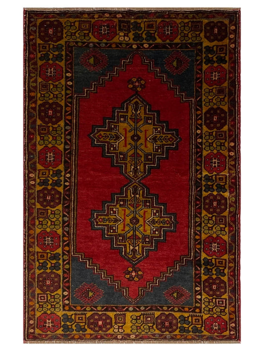 Artisan Angelina Red Gold Vintage Knotted Rug - Rugs - Artisan - Atlanta Designer Rugs