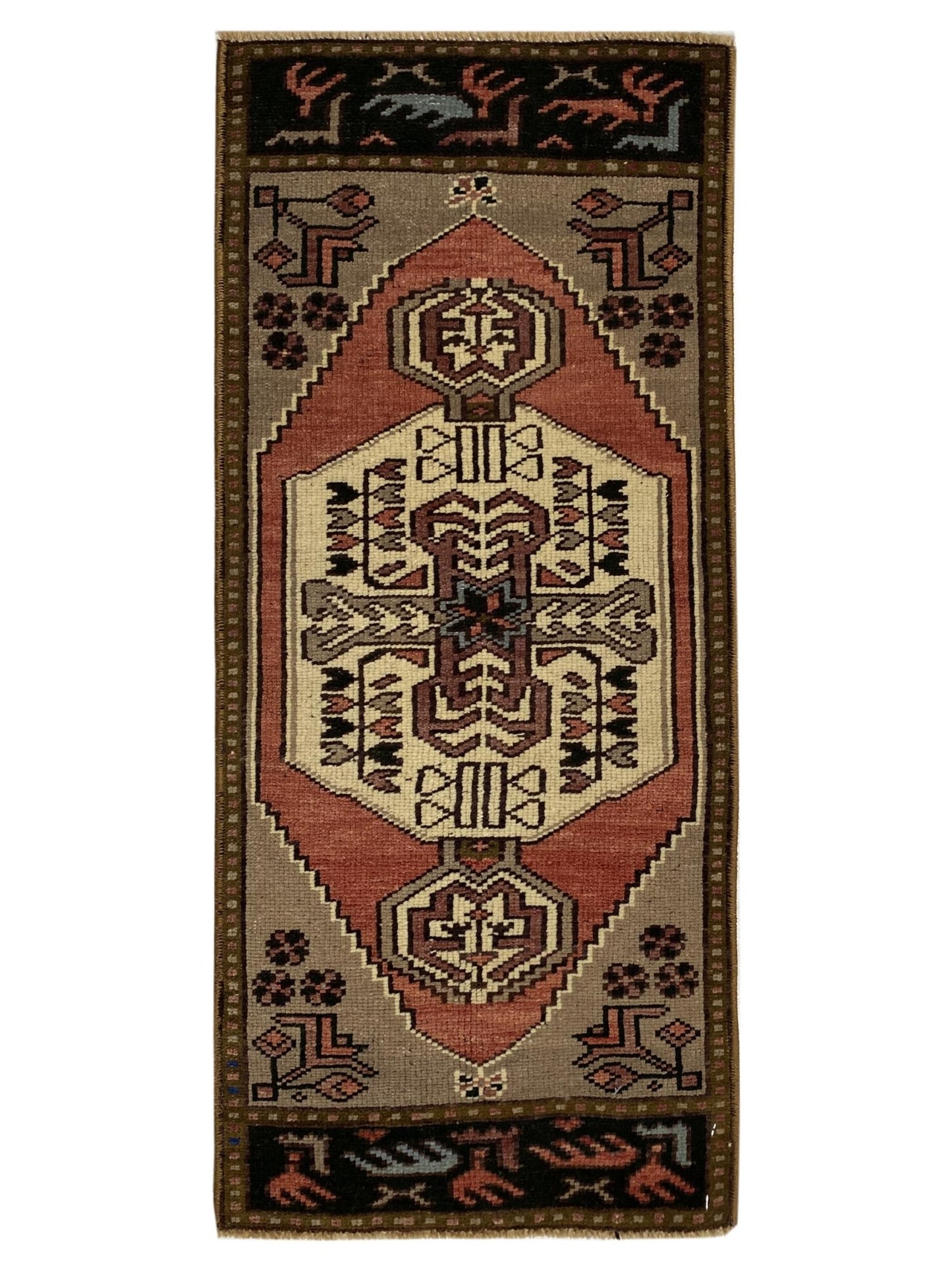 Artisan Angelina Coral Gray Vintage Knotted Rug - Rugs - Artisan - Atlanta Designer Rugs