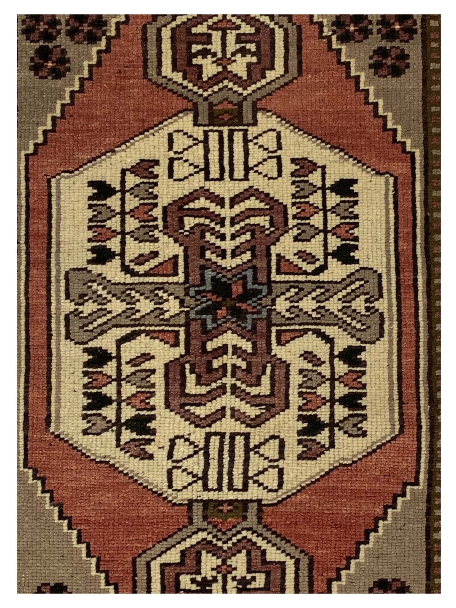 Artisan Angelina Coral Gray Vintage Knotted Rug - Rugs - Artisan - Atlanta Designer Rugs