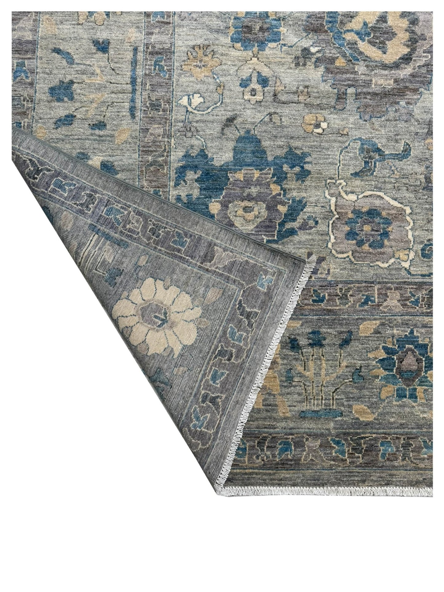 Artisan Leelee Grey Blue Traditional Knotted Rug - Rugs - Artisan - Atlanta Designer Rugs