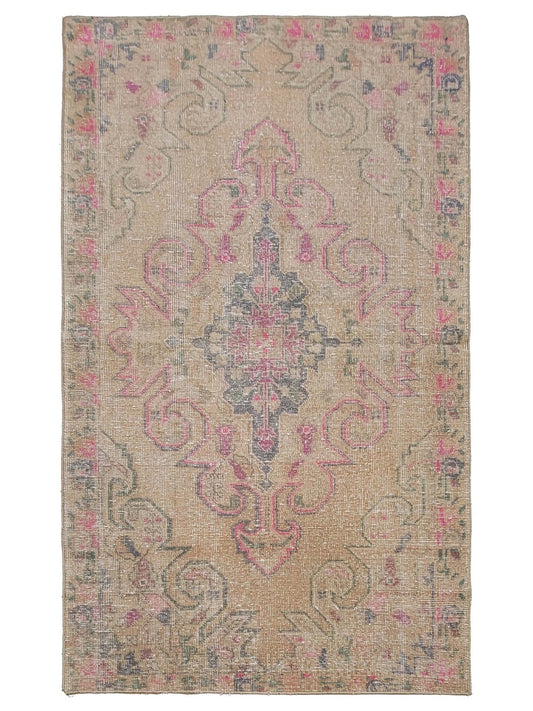 Artisan Angelina Beige Rose Vintage Knotted Rug - Rugs - Artisan - Atlanta Designer Rugs