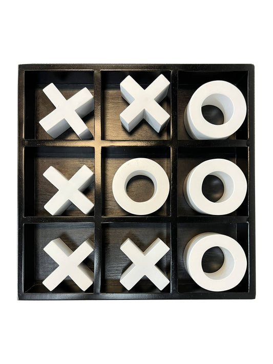 Eclectic Home Accent Tic Tac Toe Game Box Black White Decor Furniture Rug - Accent - Eclectic Home - Atlanta Designer Rugs