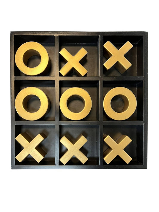 Eclectic Home Accent Tic Tac Toe Game Box Black Gold Decor Furniture Rug - Accent - Eclectic Home - Atlanta Designer Rugs