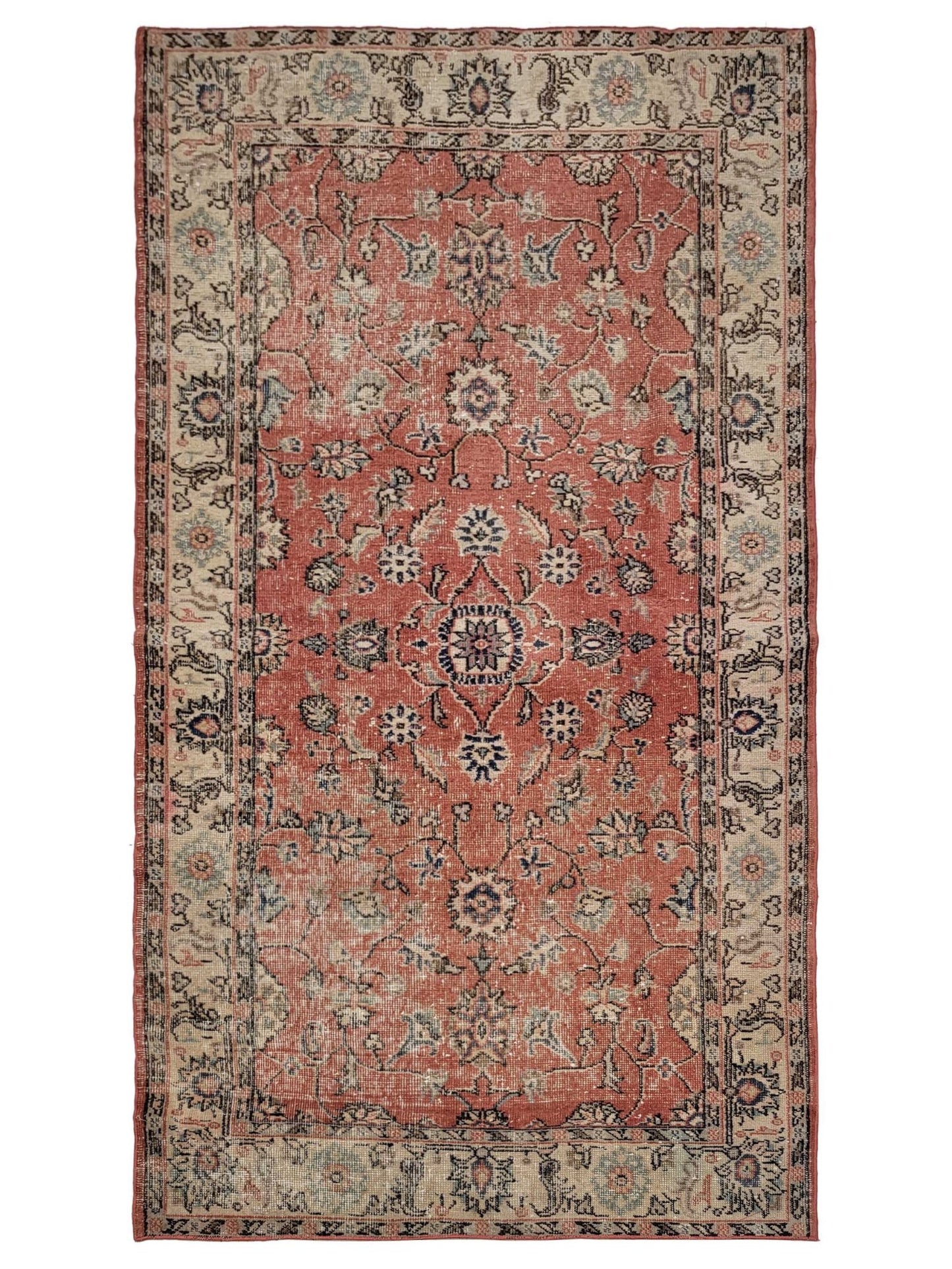 Artisan Angelina Red Beige Vintage Knotted Rug - Rugs - Artisan - Atlanta Designer Rugs