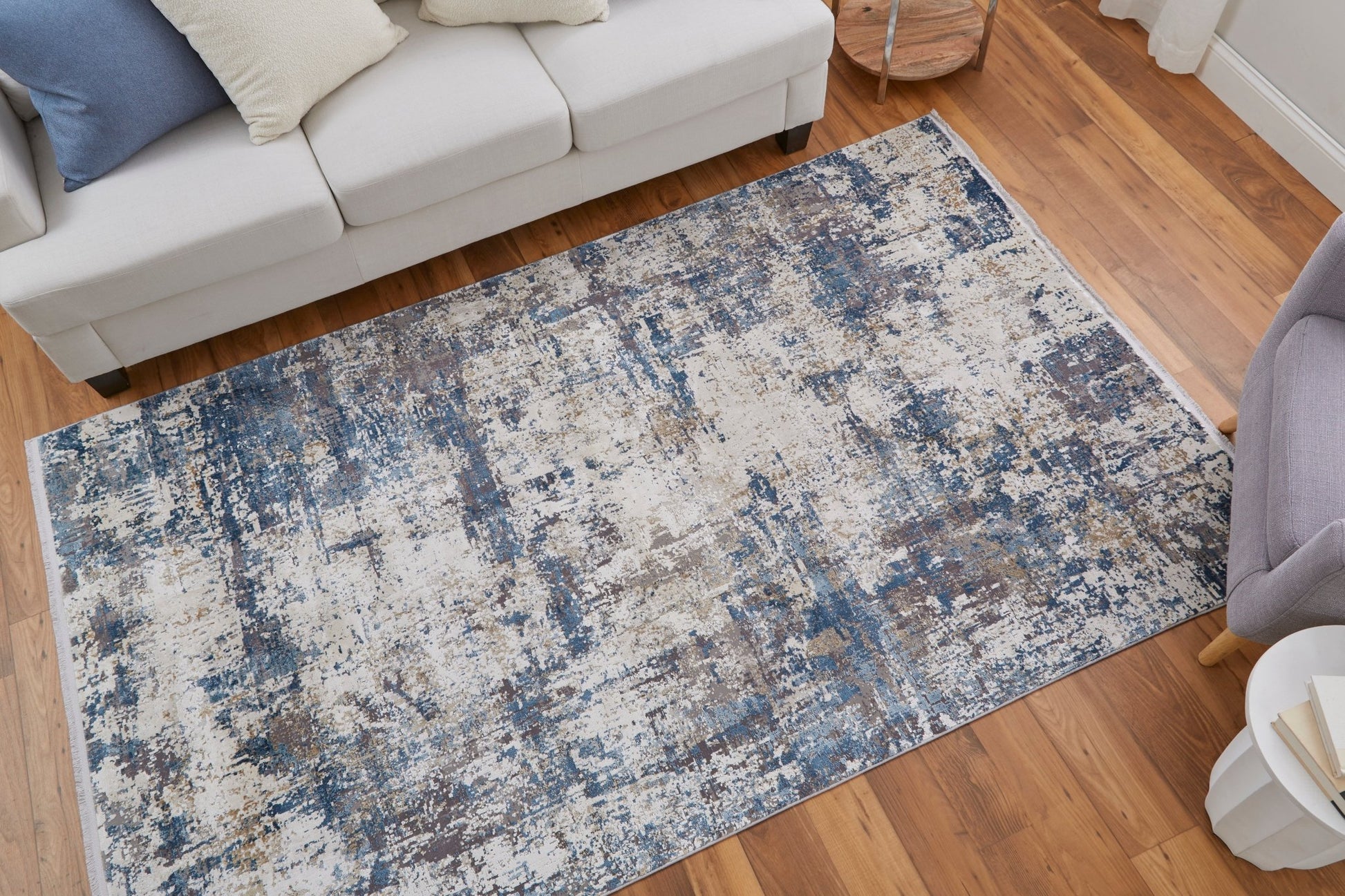 Feizy Cadiz 3891F Blue Ivory Modern/Industrial/Luxury & Gla Machine Woven Rug - Rugs - Feizy - Atlanta Designer Rugs