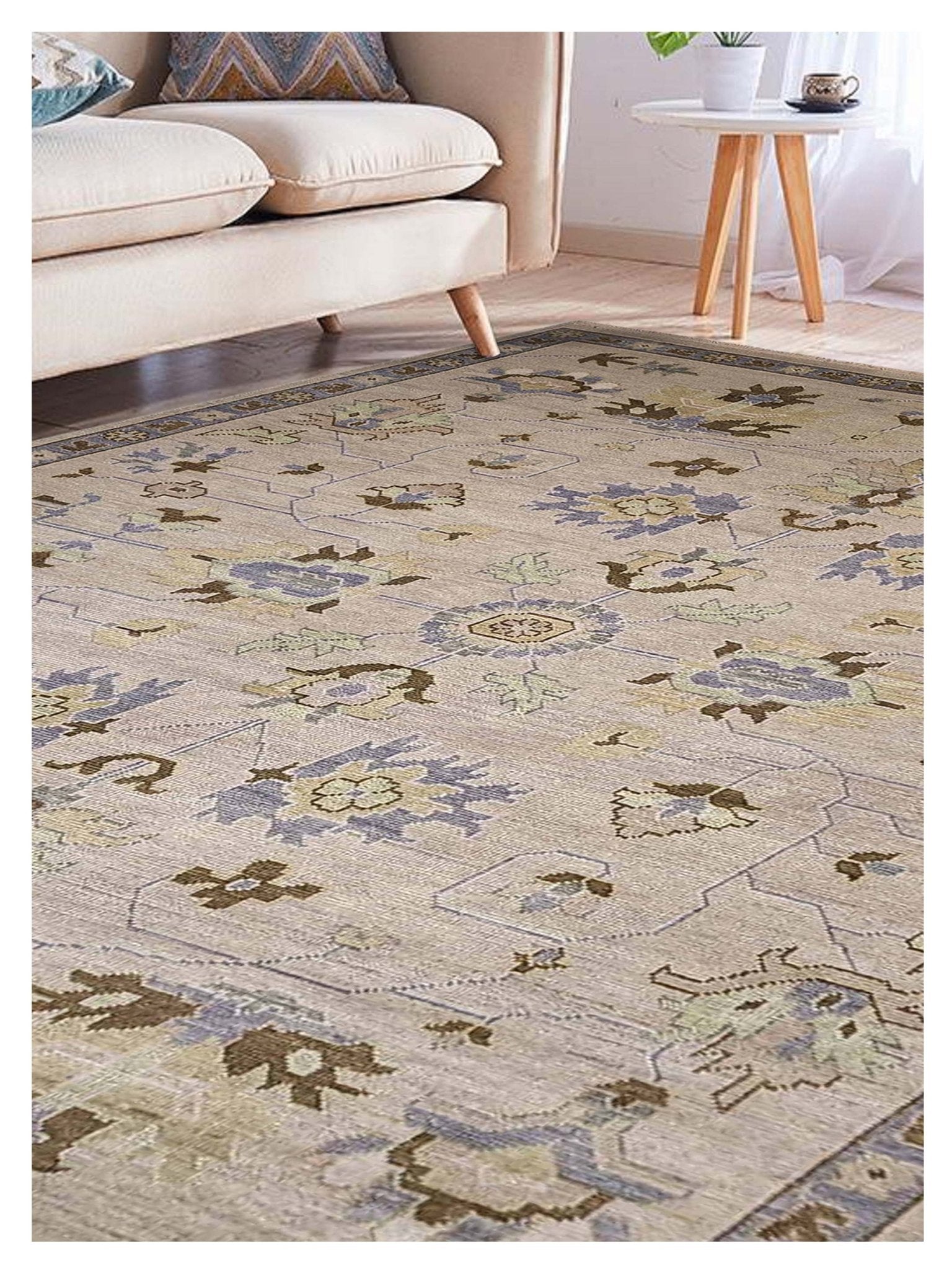 Artisan Blossom Beige Traditional Knotted Rug - Rugs - Artisan - Atlanta Designer Rugs