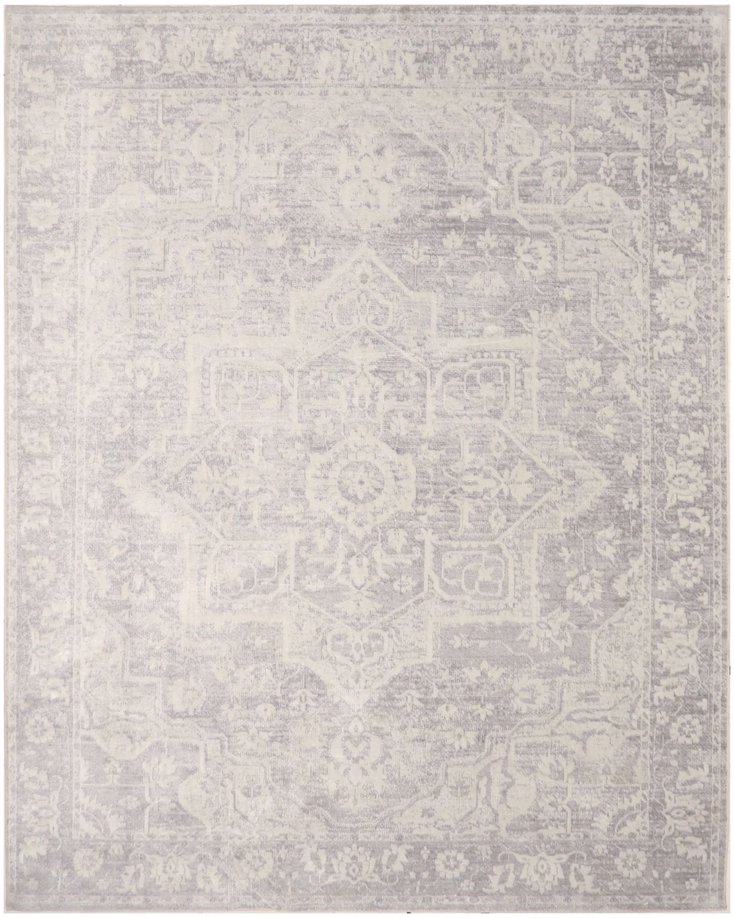 Nourison Home Astra Machine Washable ASW12 Grey Traditional Power-Loomed Rug