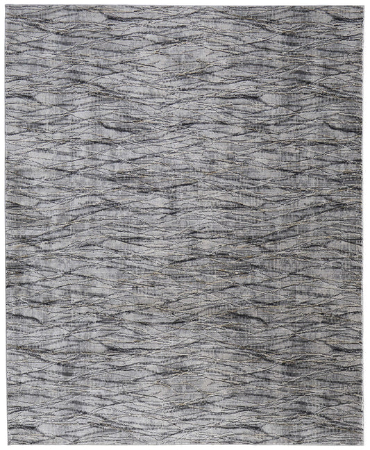 Feizy Sonora 39NXF Gray Charcoal Modern/Casual/Industrial Machinemade Rug - Rugs - Feizy - Atlanta Designer Rugs