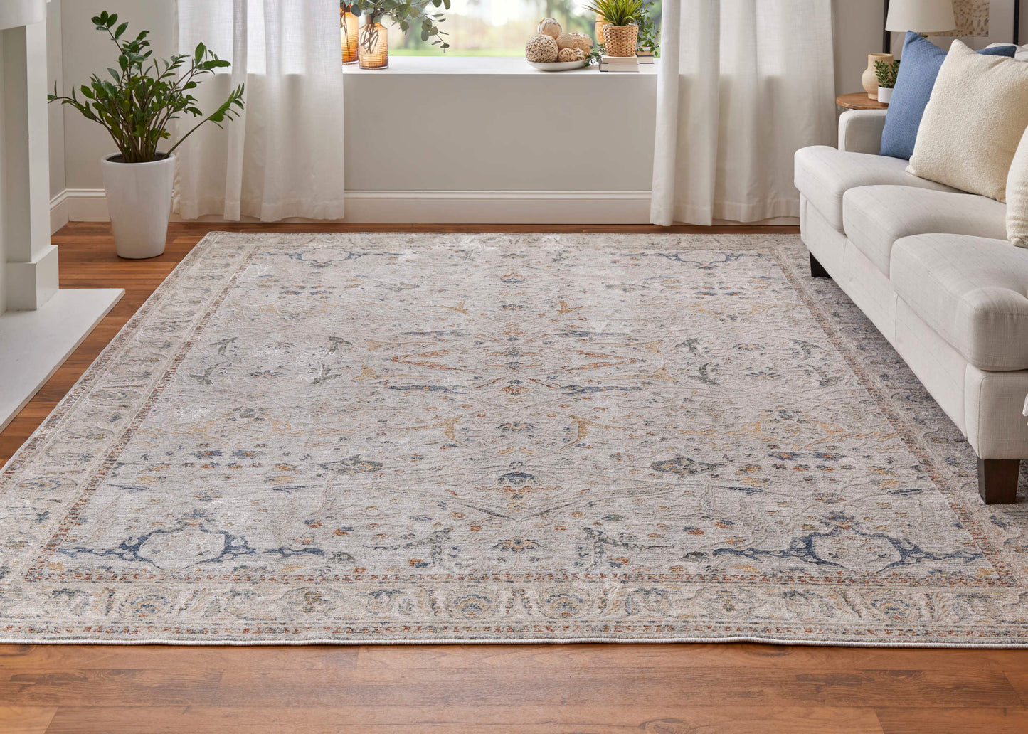 Feizy Pasha 39M4F Ivory Multi Transitional/Bohemian & Eclect Machinemade Rug - Rugs - Feizy - Atlanta Designer Rugs