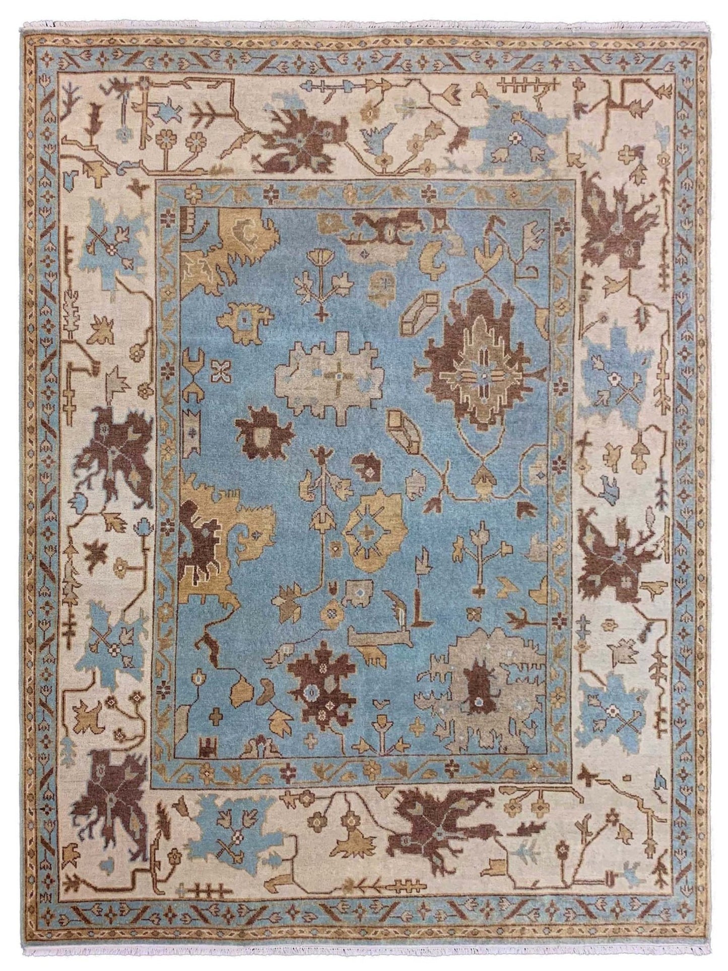 Artisan Emma Lt.Blue Ivory Traditional Knotted Rug - Rugs - Artisan - Atlanta Designer Rugs