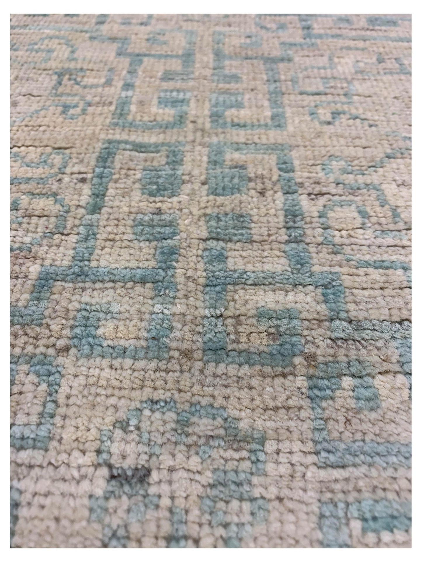 Artisan Sarah Ocean Blue Beige Transitional Knotted Rug - Rugs - Artisan - Atlanta Designer Rugs