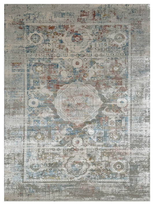 Artisan Venetian  Lt.Grey Rust Contemporary Machinemade Rug