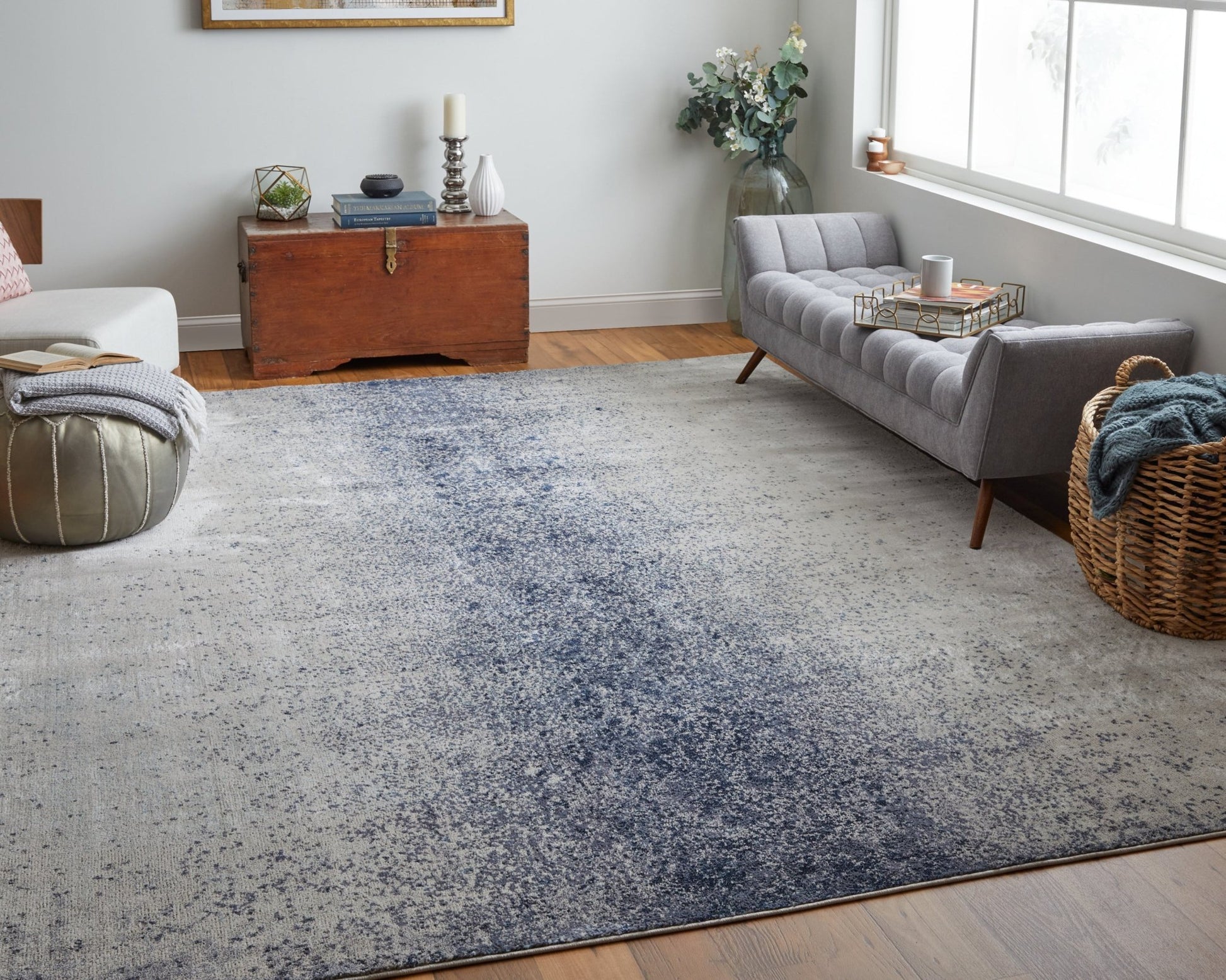 Feizy Astra 39L2F Ivory Blue Transitional/Industrial/Casual Machine Woven Rug - Rugs - Feizy - Atlanta Designer Rugs