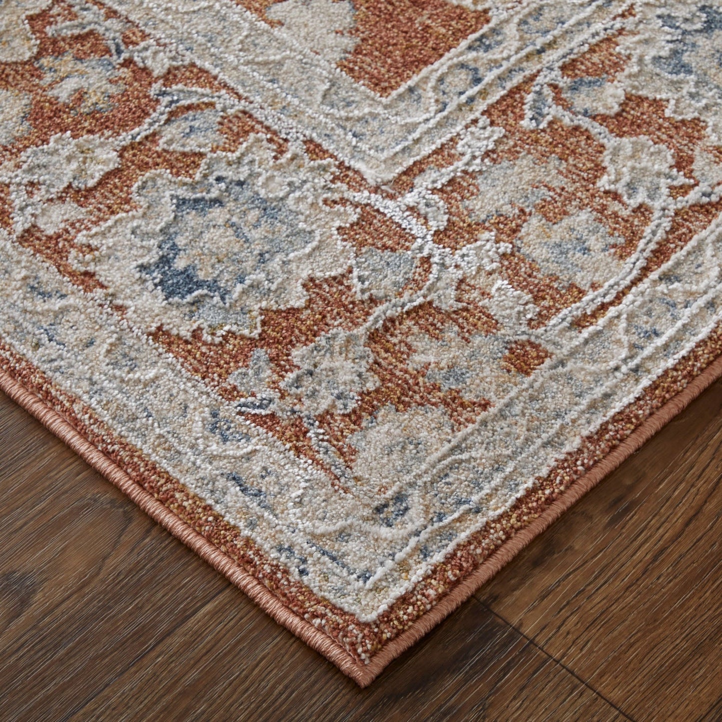 Feizy Pasha 39M7F Terracotta Ivory Transitional/Bohemian & Eclect Machinemade Rug - Rugs - Feizy - Atlanta Designer Rugs