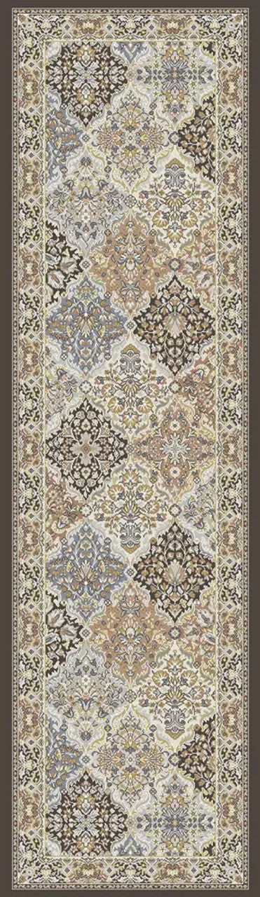 Dynamic Rugs Ancient Garden 57008 Brown Blue  Traditional Machine-Made Rug