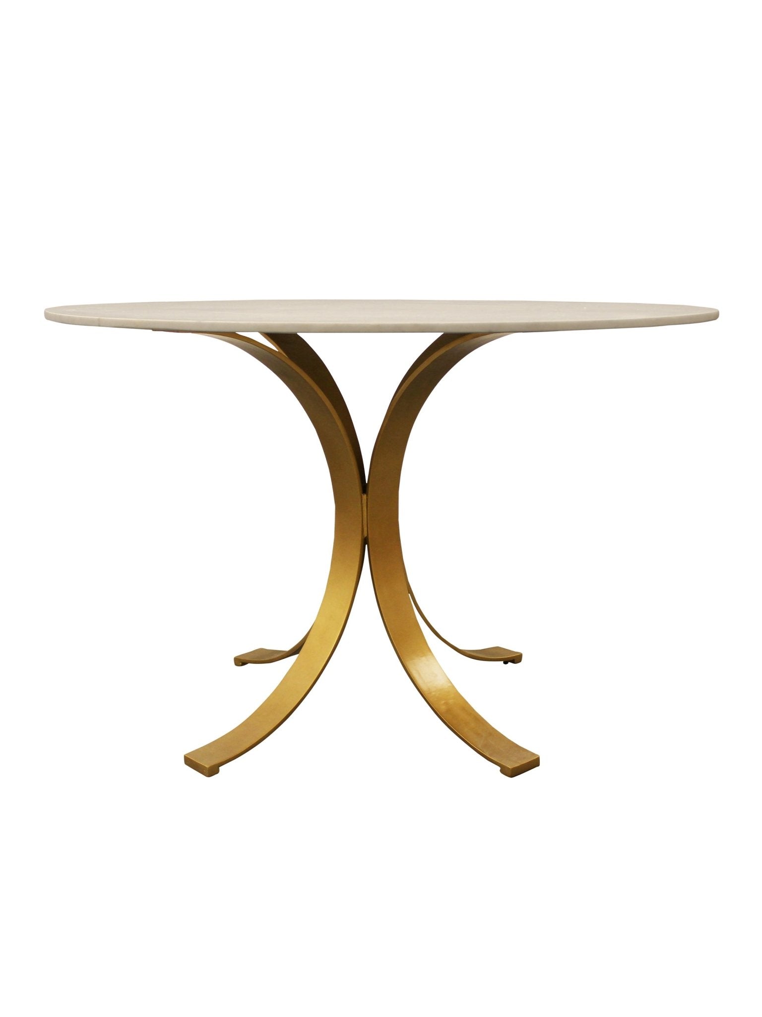 Eclectic Home Dining Table Lawrence 48 Brass Round - Furnitures - Eclectic Home - Atlanta Designer Rugs