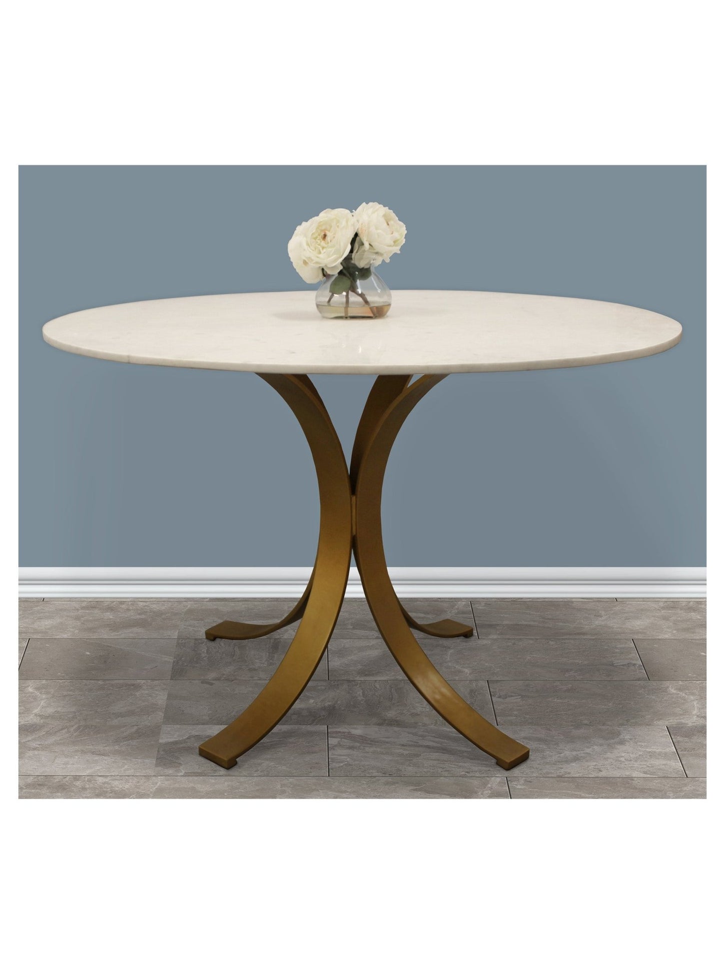 Eclectic Home Dining Table Lawrence 48 Brass Round - Furnitures - Eclectic Home - Atlanta Designer Rugs