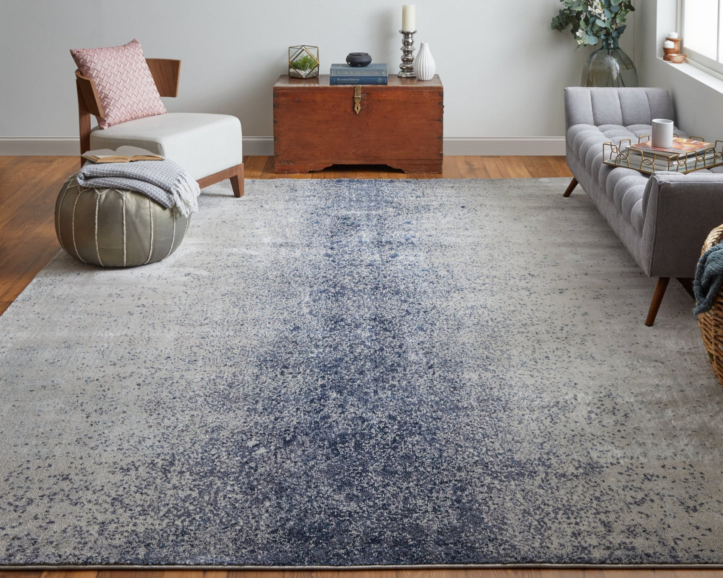 Feizy Astra 39L2F Ivory Blue Transitional/Industrial/Casual Machine Woven Rug - Rugs - Feizy - Atlanta Designer Rugs