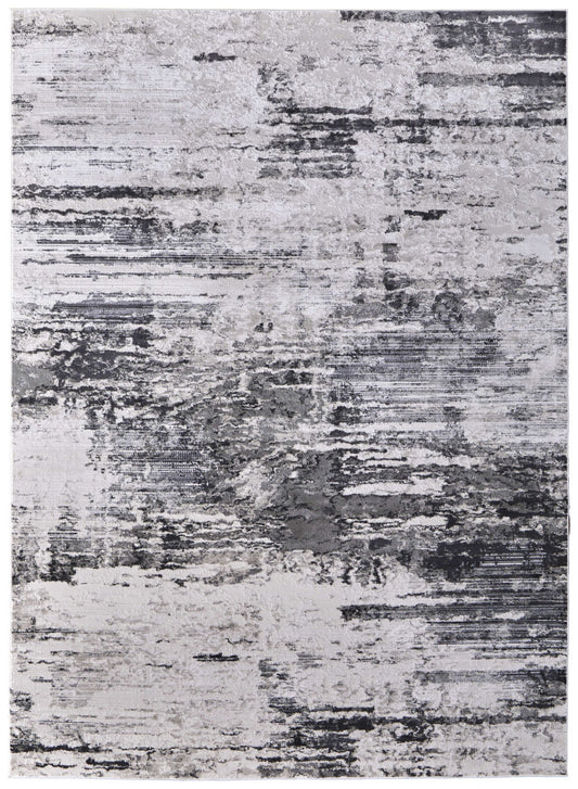 Feizy Prasad 39N9F Ivory Charcoal Modern/Bohemian & Eclectic/Ind Rug - Rugs - Feizy - Atlanta Designer Rugs