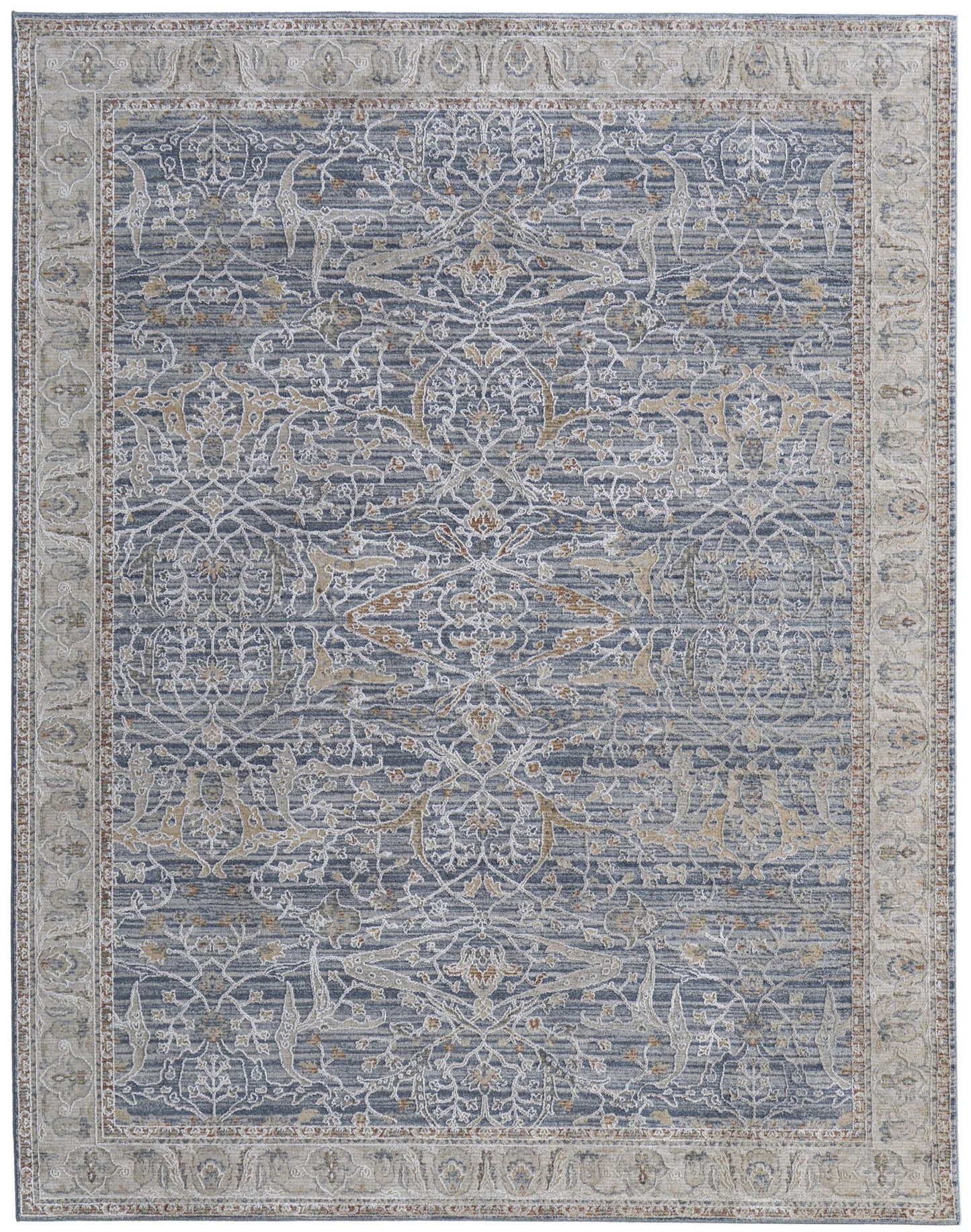 Feizy Pasha 39M4F Blue Ivory Transitional/Bohemian & Eclect Machinemade Rug - Rugs - Feizy - Atlanta Designer Rugs