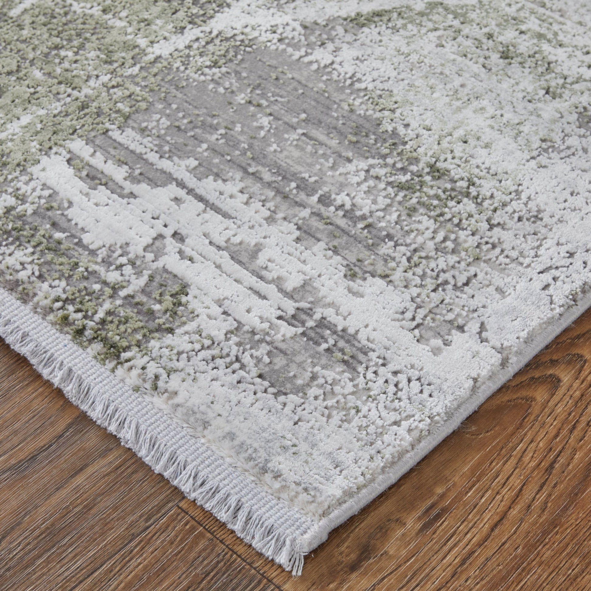 Feizy Cadiz 39N5F Green Ivory Modern/Industrial/Global Machine Woven Rug - Rugs - Feizy - Atlanta Designer Rugs