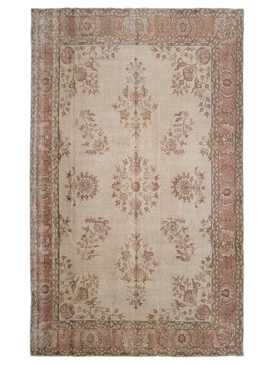 Artisan Angelina Beige Rust Vintage Knotted Rug - Rugs - Artisan - Atlanta Designer Rugs