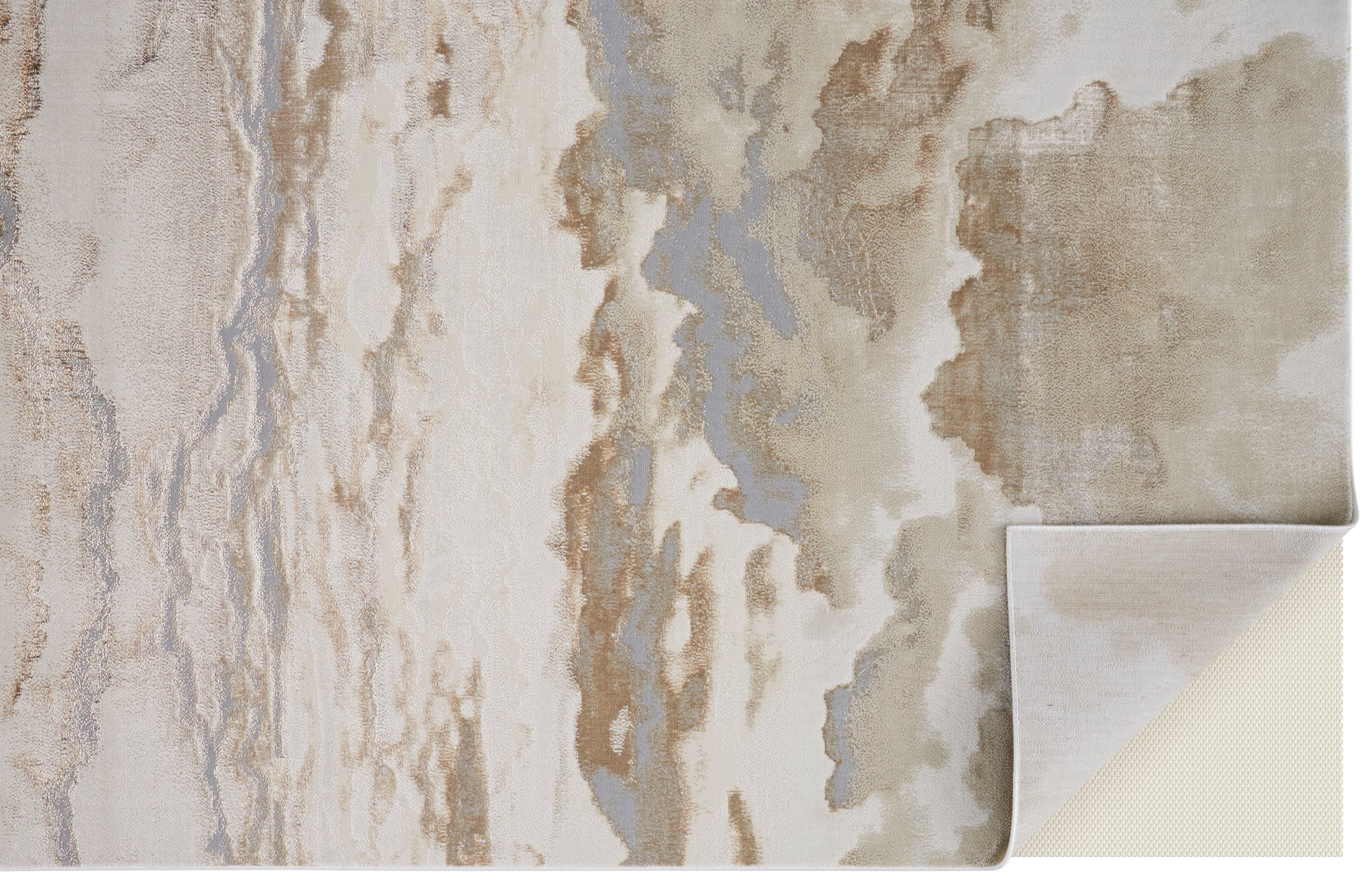 Feizy Aura 3727F Beige Abstract Machine Woven Rug