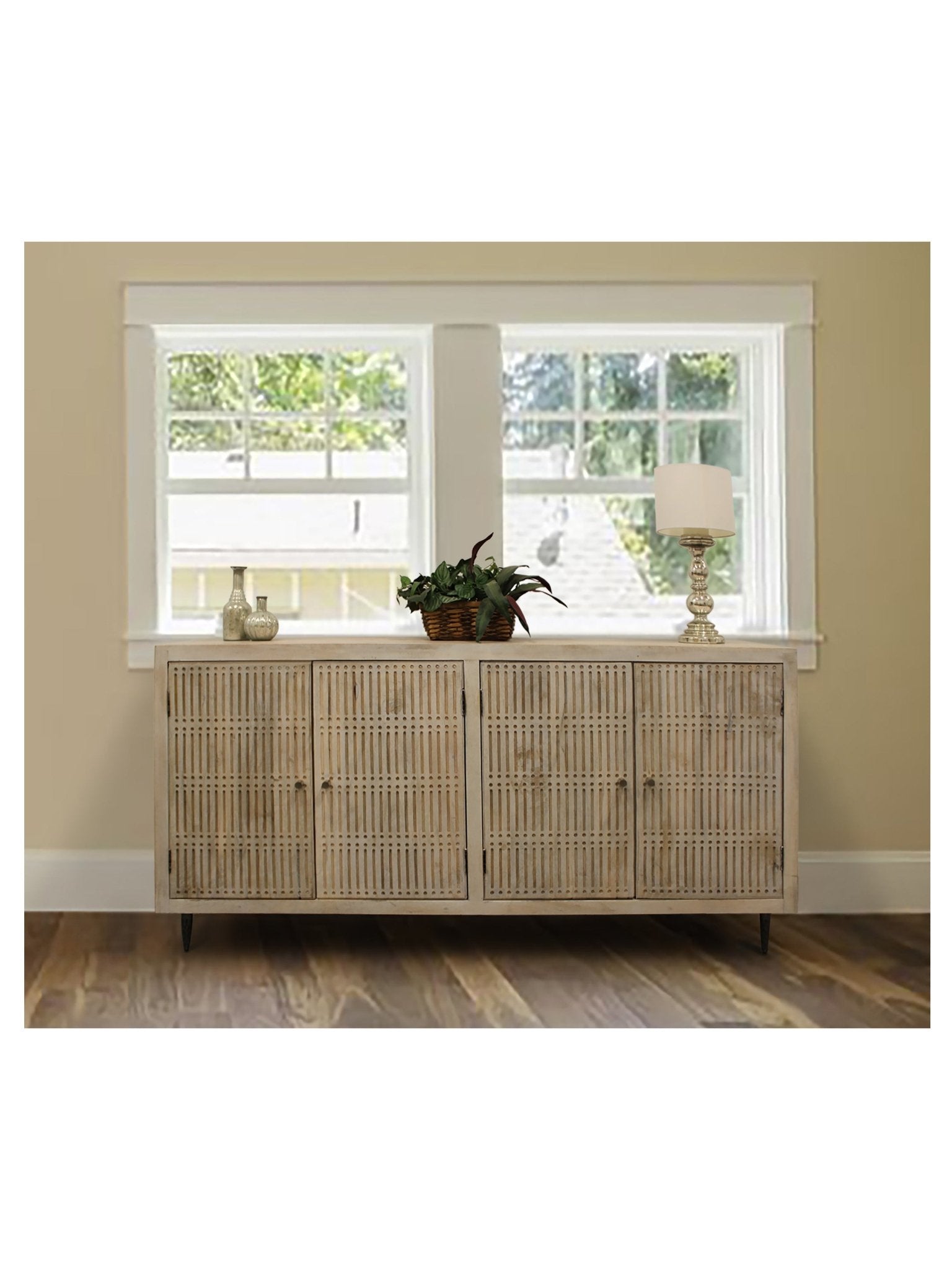 Eclectic Home Sideboard Sarra Brushed Ivory 4 - Drawer - Furnitures - Eclectic Home - Atlanta Designer Rugs