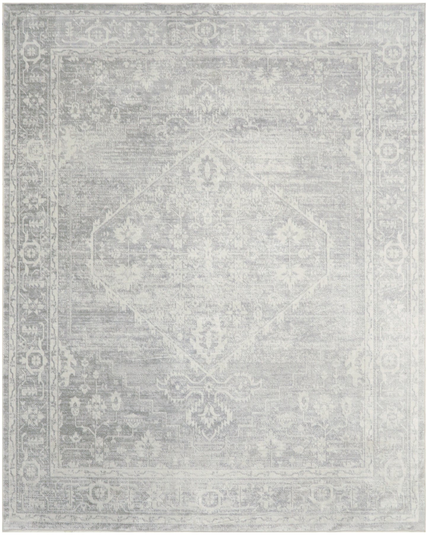 Nourison Home Astra Machine Washable ASW11 Light Grey Traditional Power-Loomed Rug