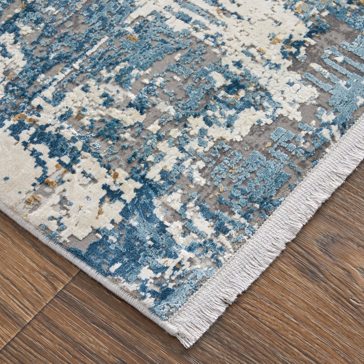 Feizy Cadiz 3891F Blue Ivory Modern/Industrial/Luxury & Gla Machine Woven Rug - Rugs - Feizy - Atlanta Designer Rugs