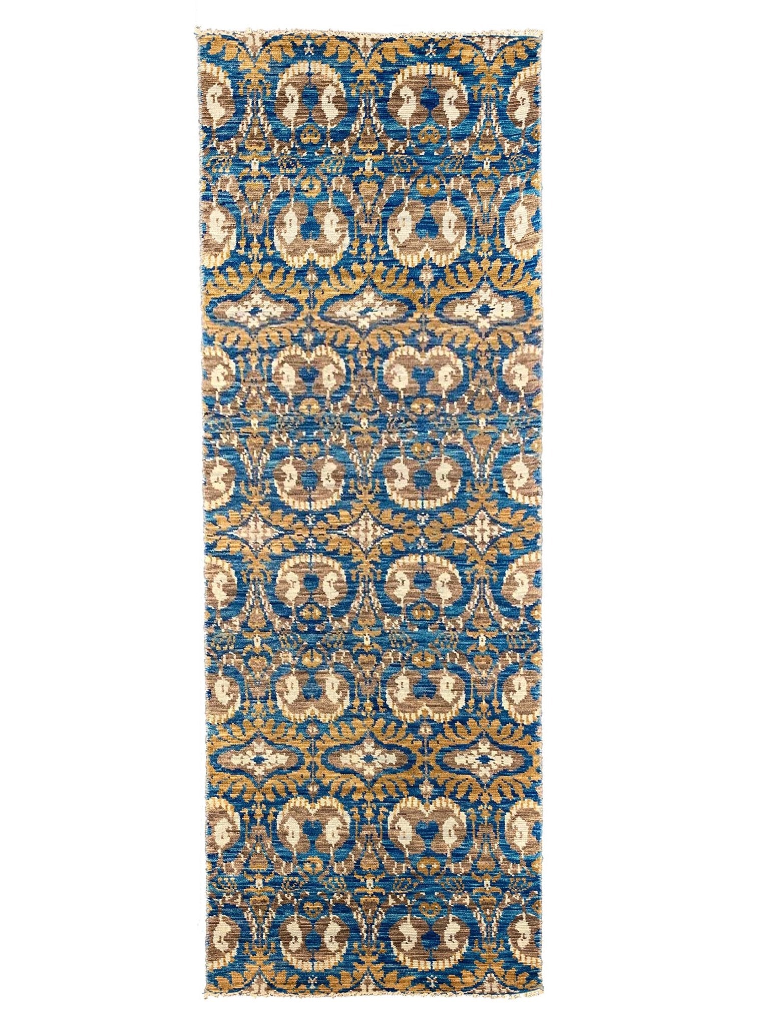 Artisan Amanda Blue Gold Transitional Knotted Rug - Rugs - Artisan - Atlanta Designer Rugs